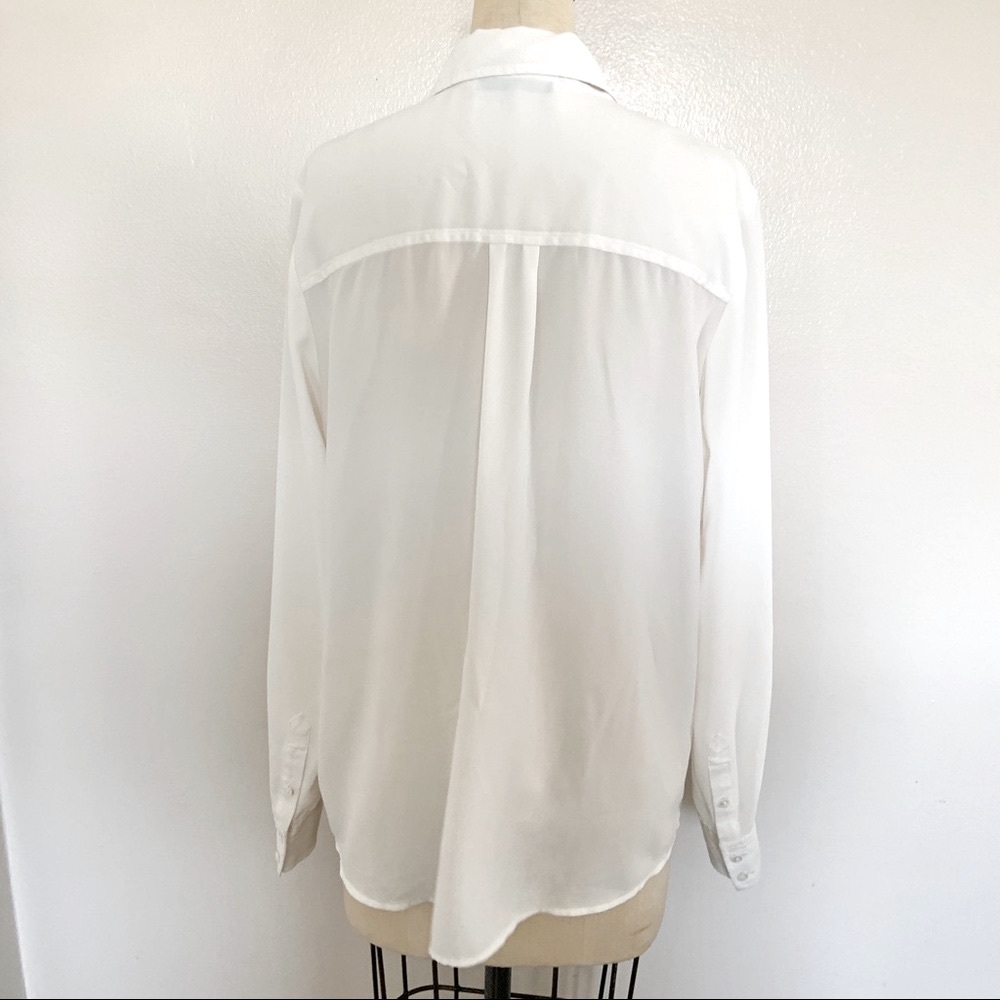 Trina Turk Ivory Ruffle Button Down Blouse - Picture 6 of 11